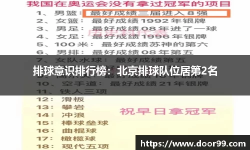 排球意识排行榜：北京排球队位居第2名